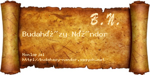 Budaházy Nándor névjegykártya